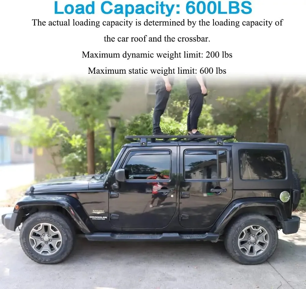 63" x 55" Aluminum Car Roof Platform for Jeep Wrangler Gladiator