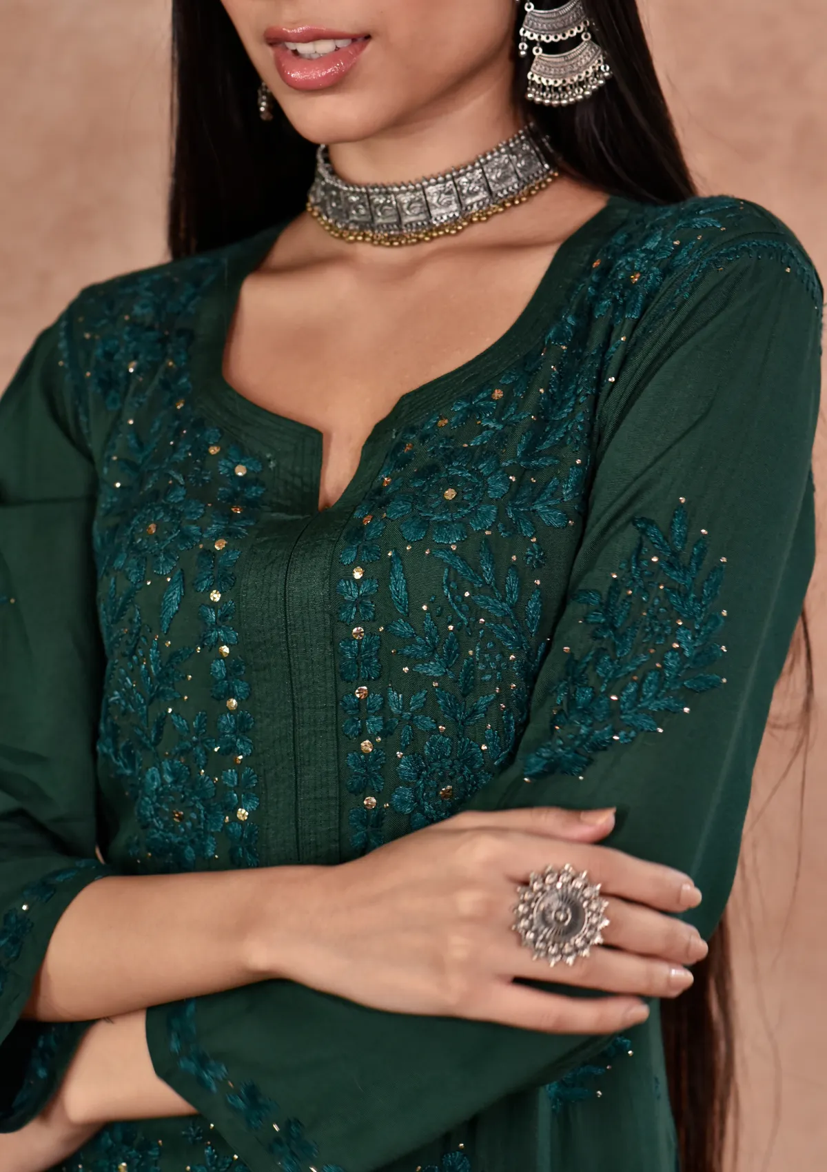 Afifa Rayon Kurta with Cotton Pant Set