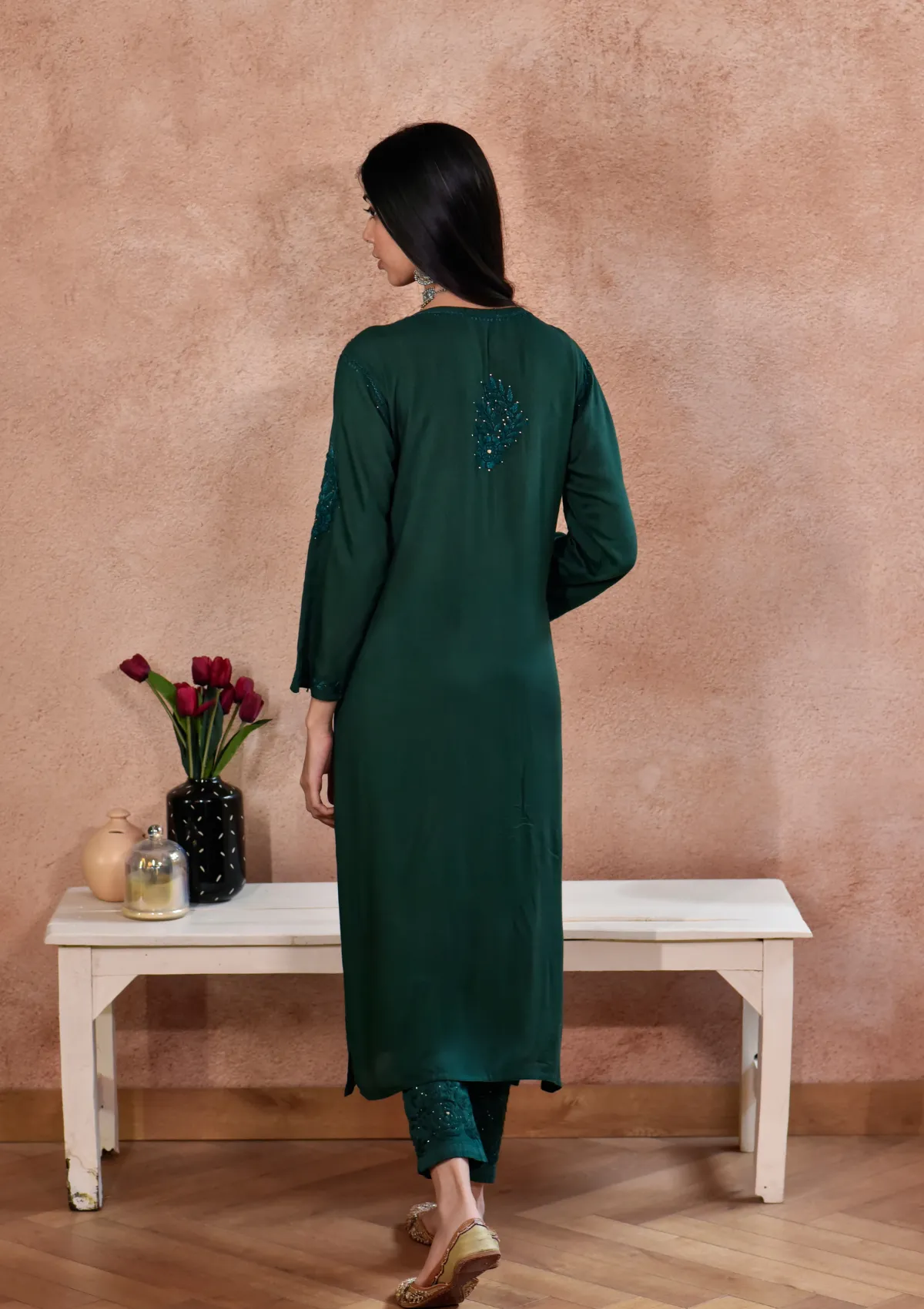 Afifa Rayon Kurta with Cotton Pant Set