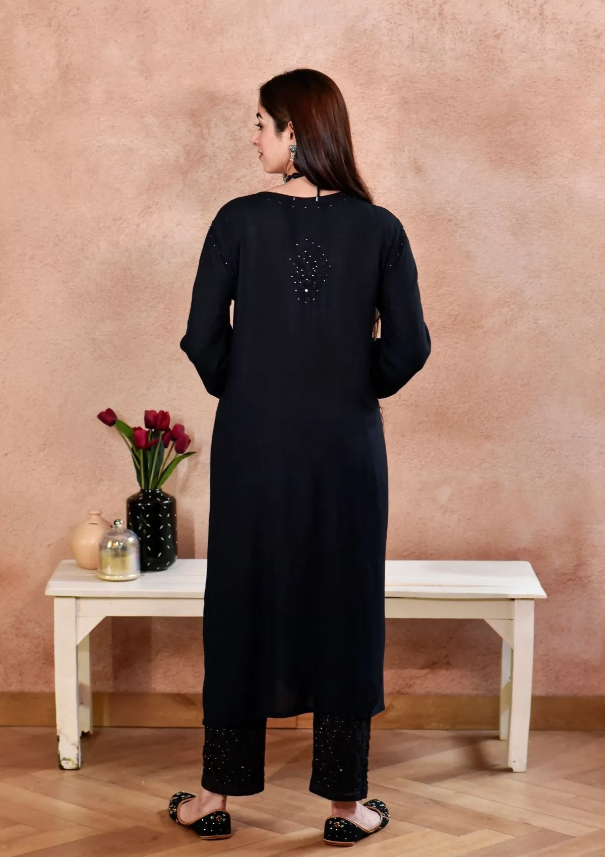 Afifa Rayon Kurta with Cotton Pant Set