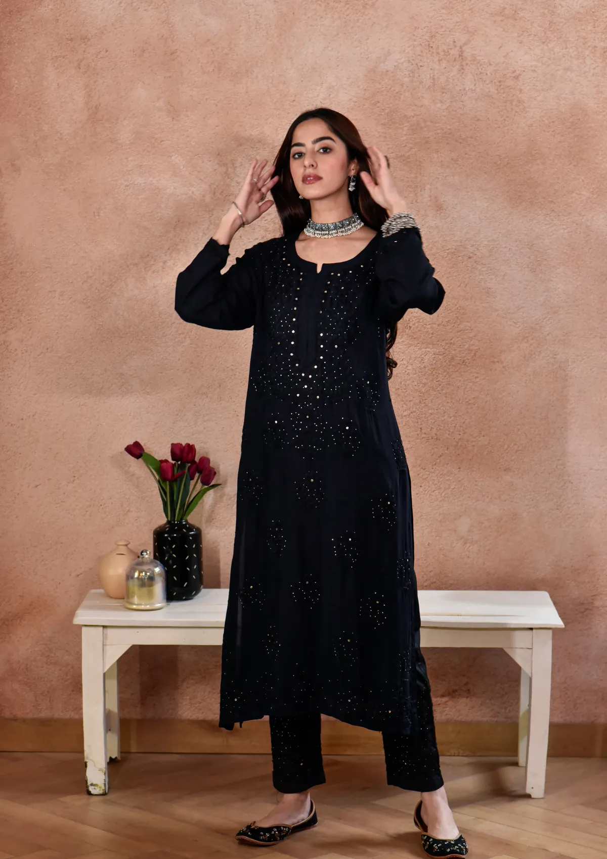Afifa Rayon Kurta with Cotton Pant Set