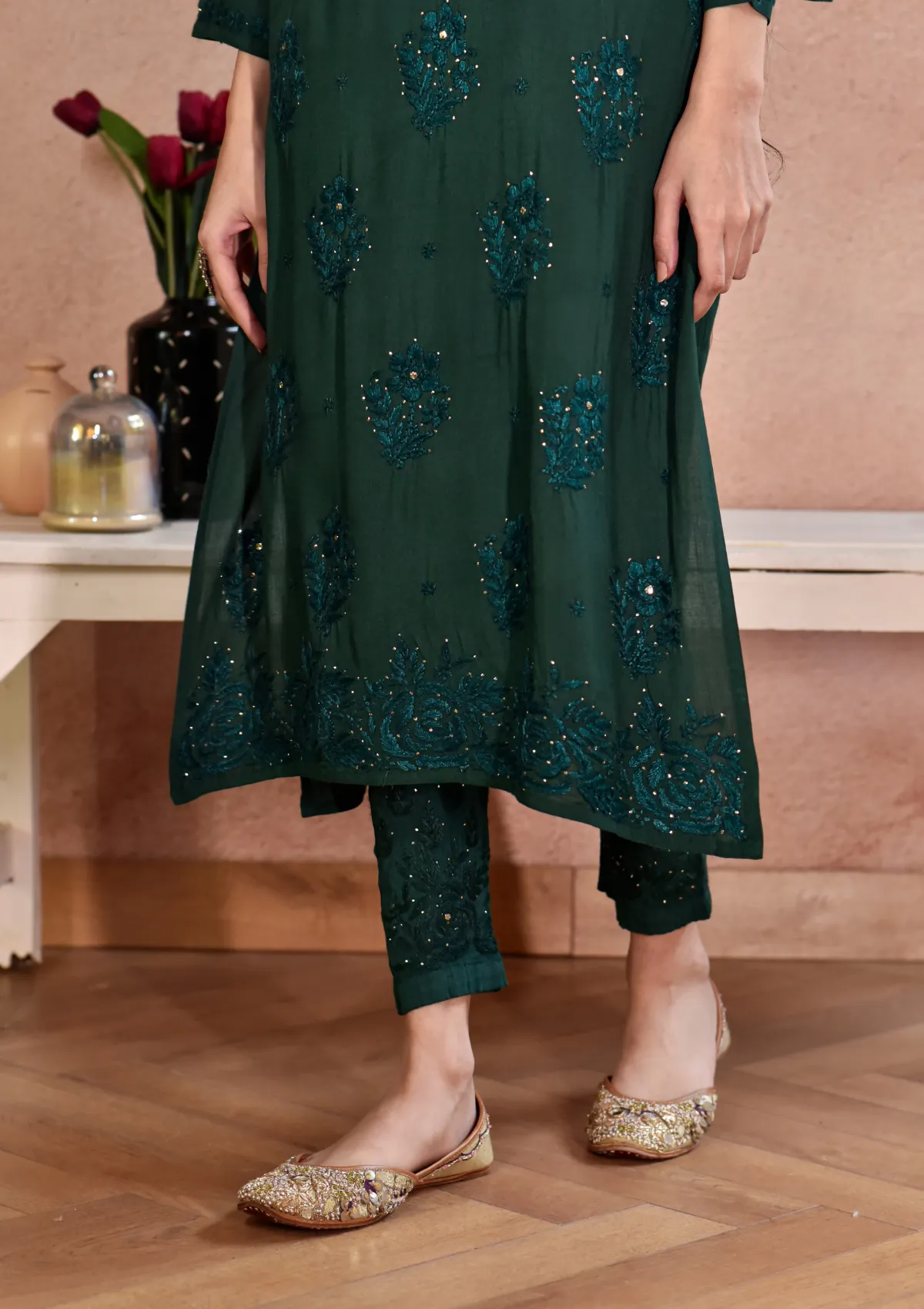 Afifa Rayon Kurta with Cotton Pant Set