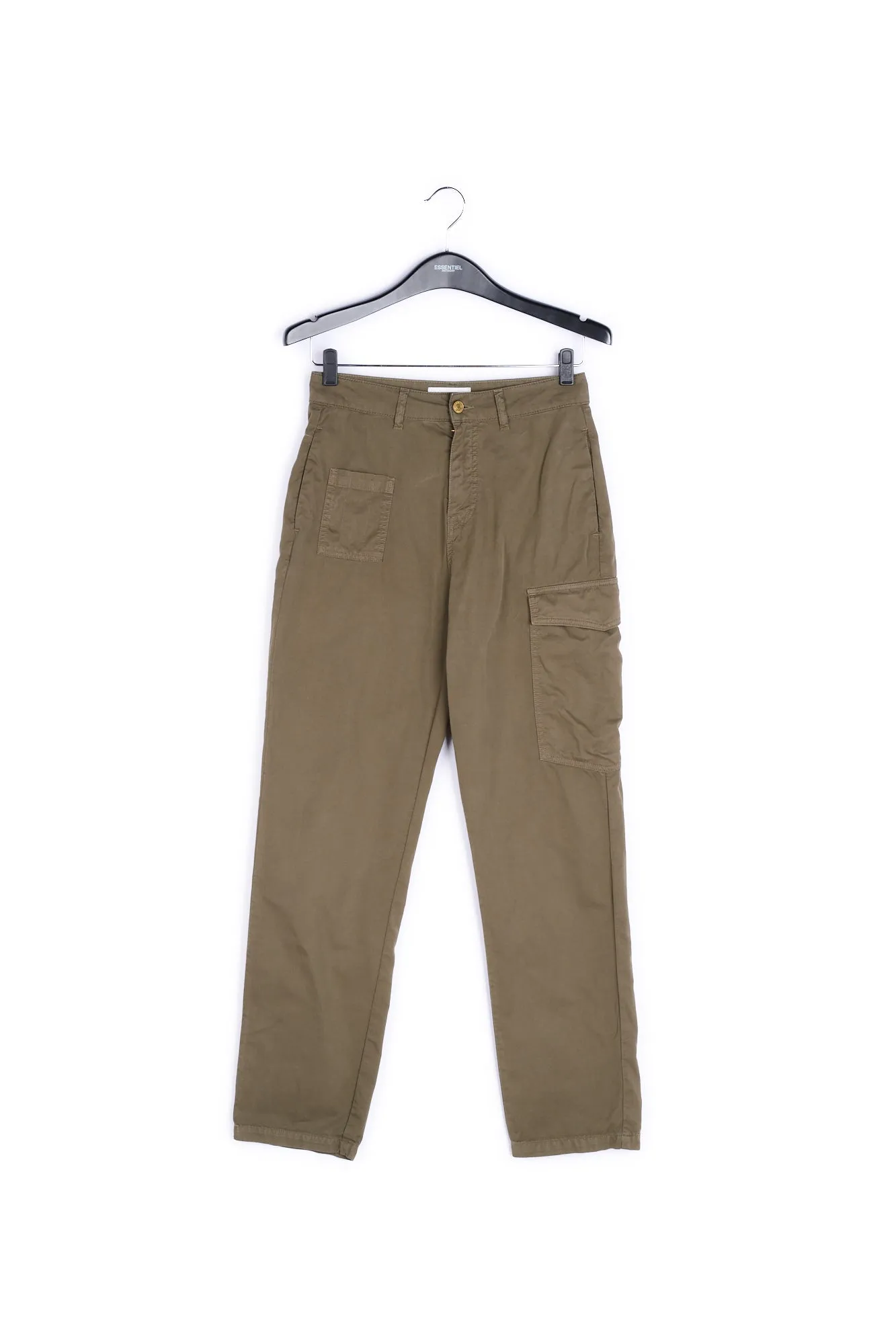 Army green cotton cargo pants