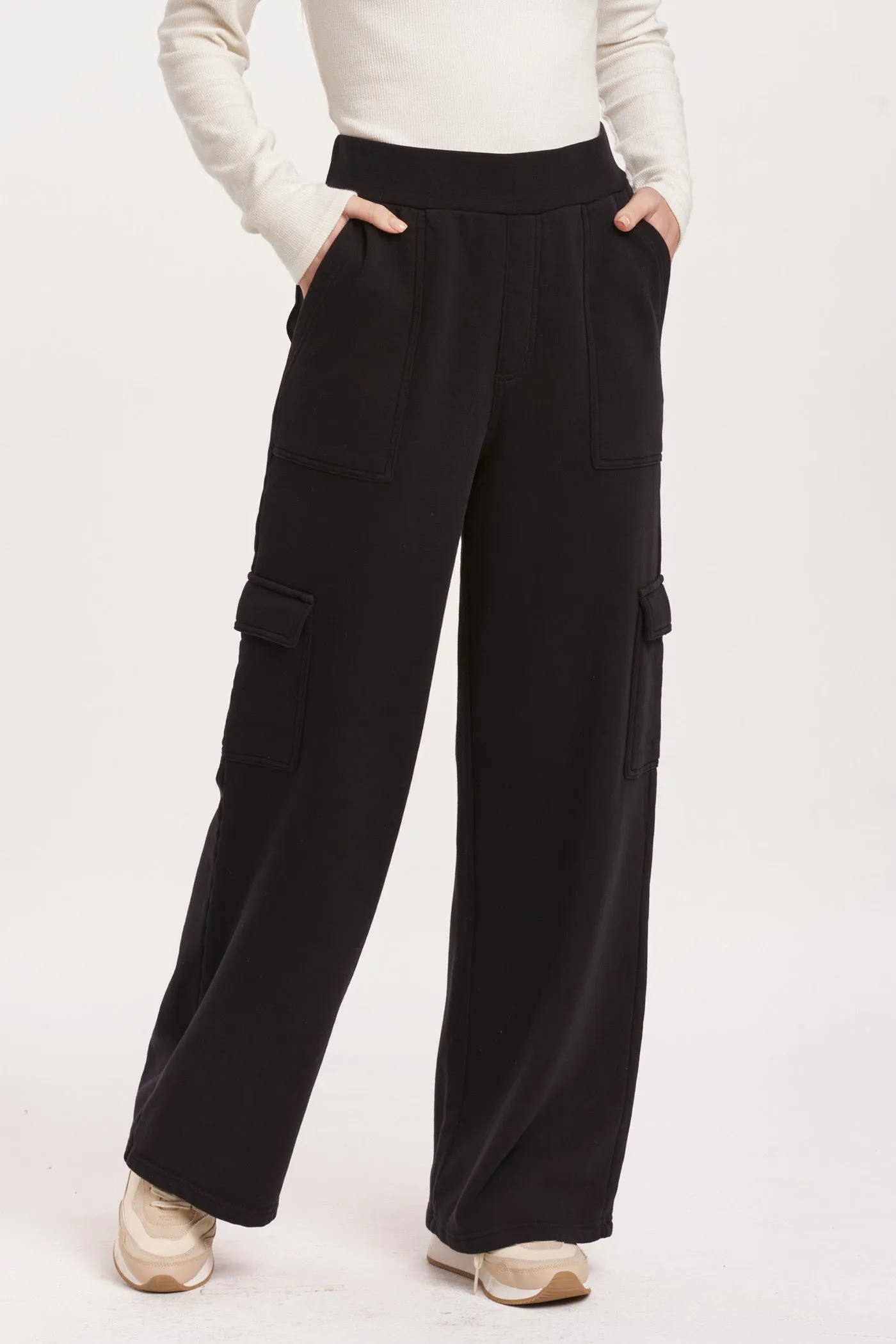 BECCA HIGH RISE CARGO PANTS BLACK