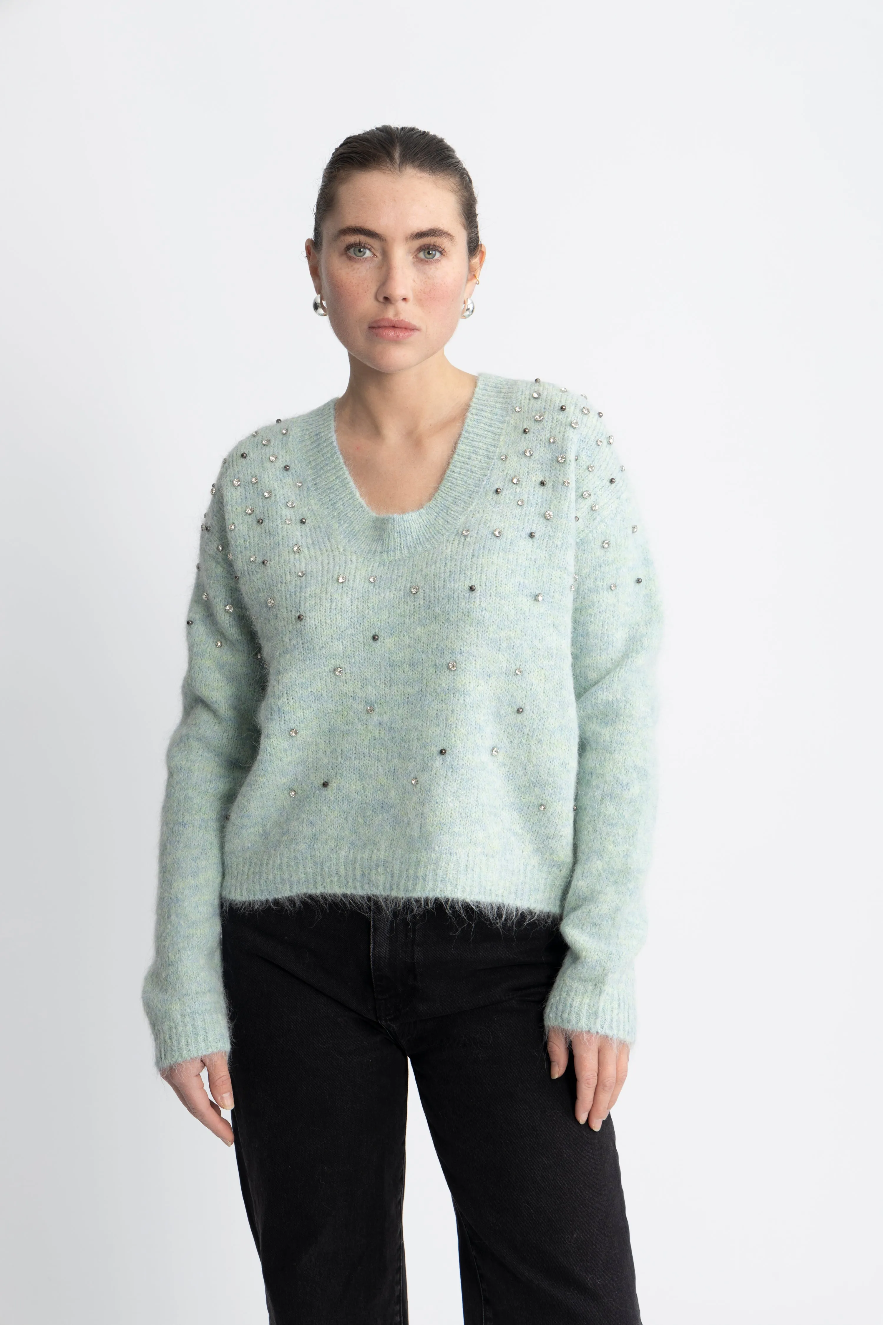 Cmmarni-Pullover - Silt Green Melange