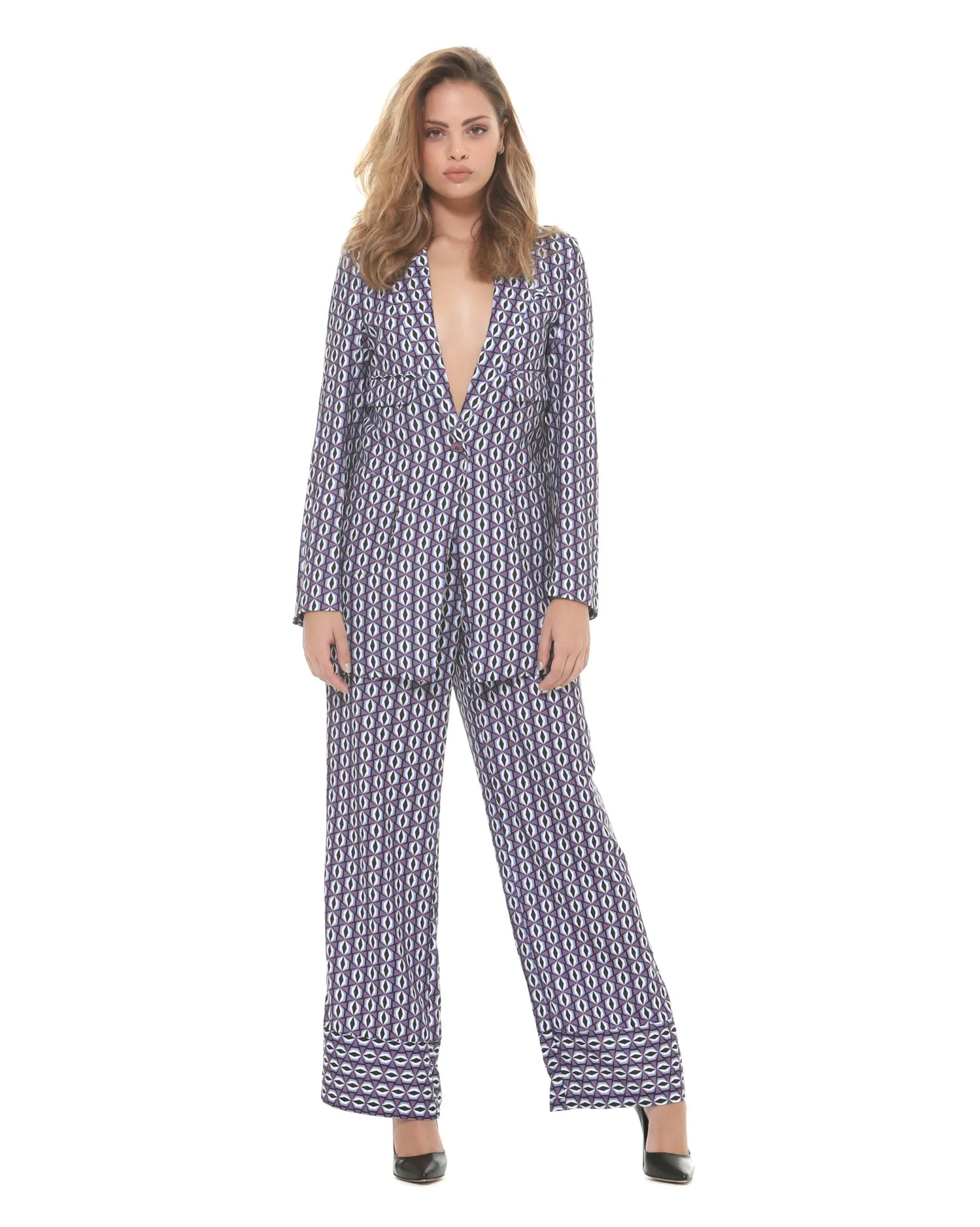 Dress suit jacket geometric pattern