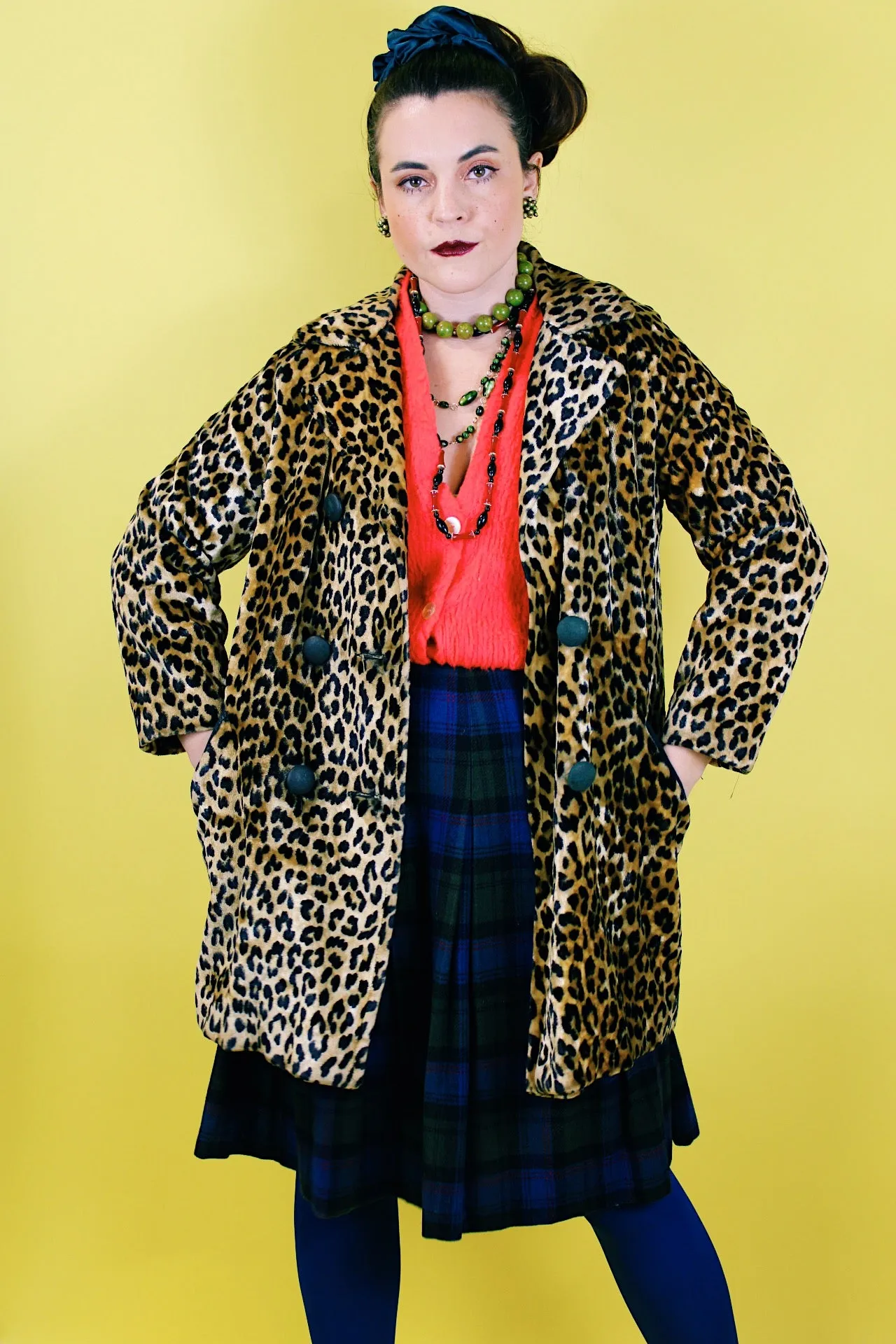 Faux Fur Leopard Print Coat