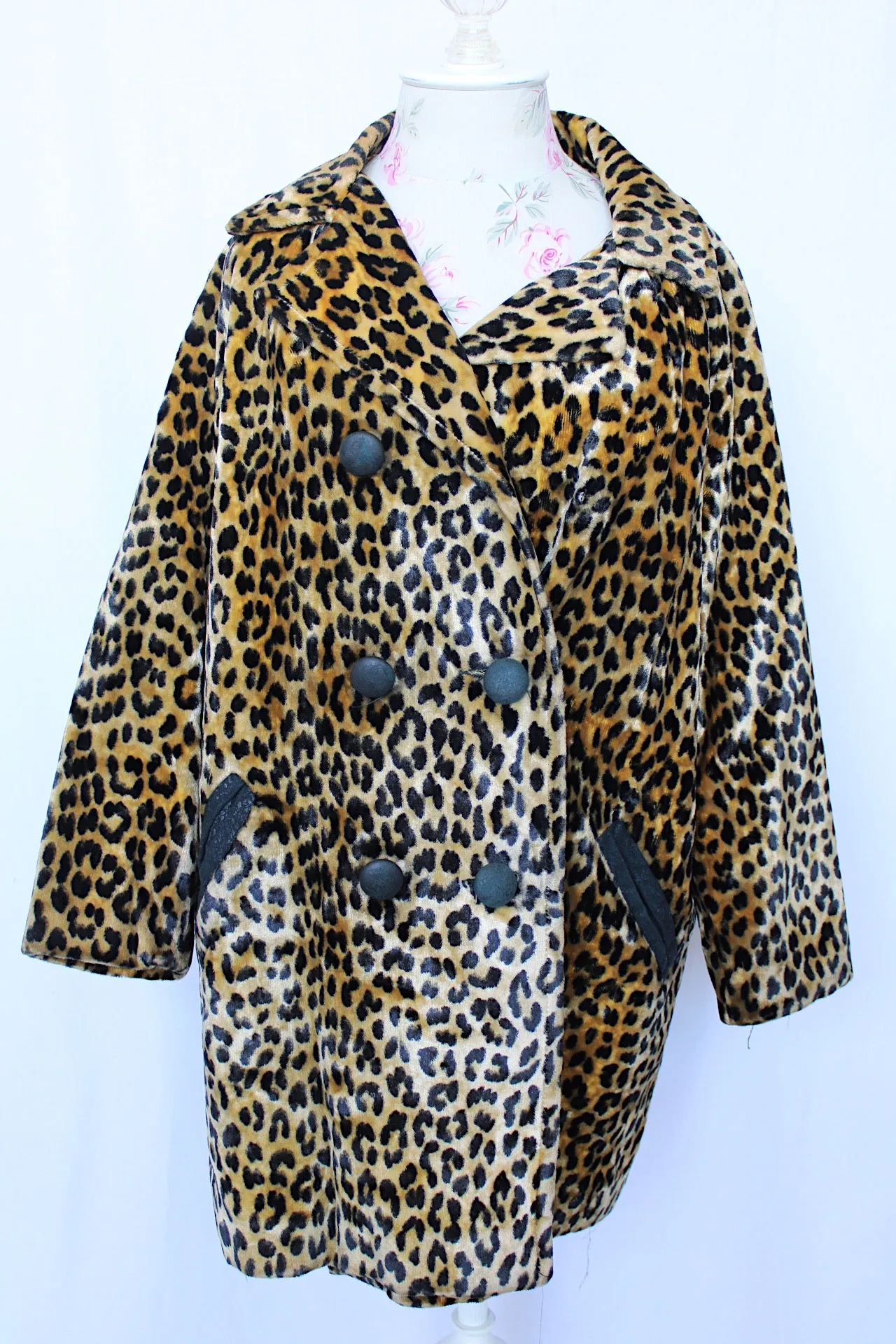 Faux Fur Leopard Print Coat