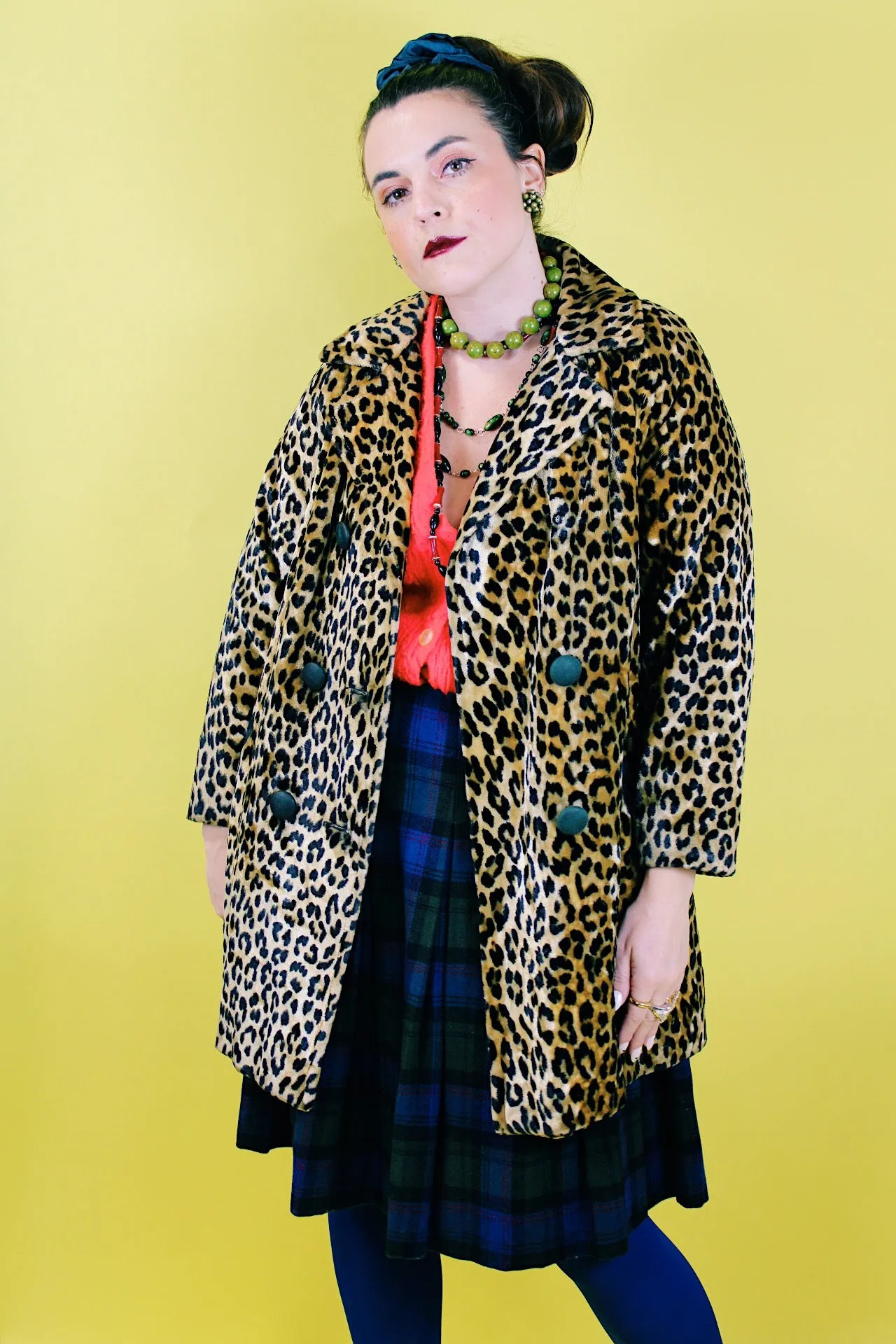 Faux Fur Leopard Print Coat