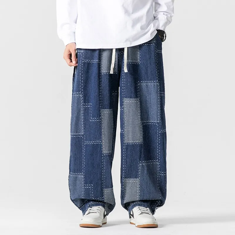Loose - Wide Leg Patch Jacquard Pants