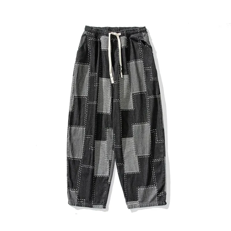 Loose - Wide Leg Patch Jacquard Pants