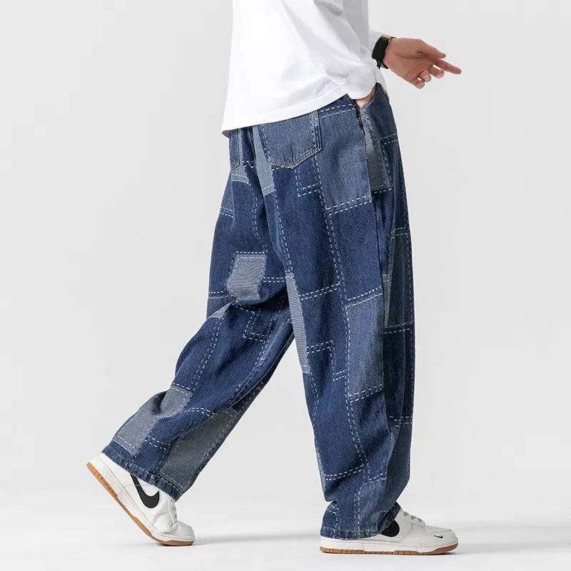 Loose - Wide Leg Patch Jacquard Pants