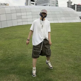 Man Fall Outfits Cargo Pants Cargo Shorts Loose Casual Shorts Drawstring Pants Saggy Pants