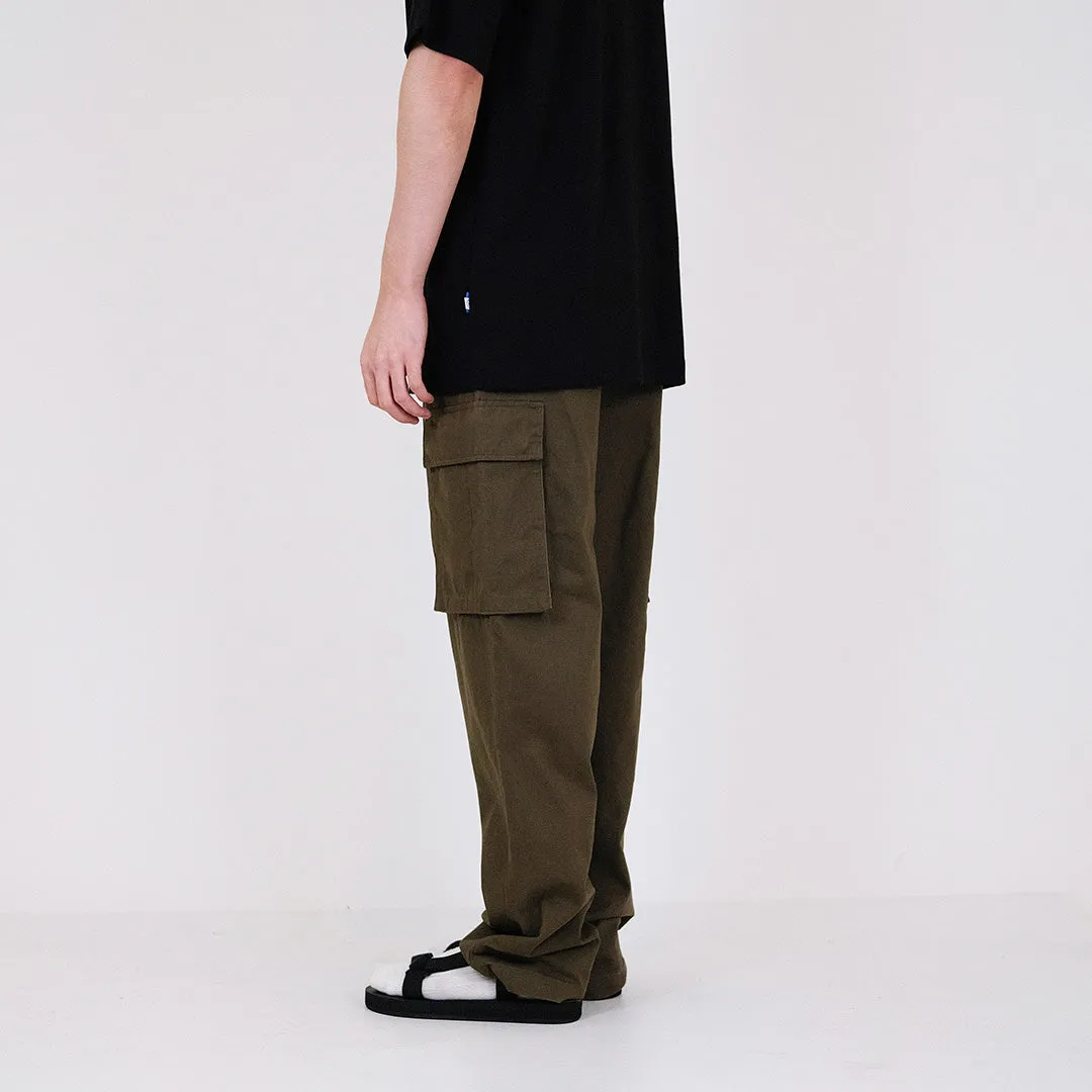 Men Wide Leg Cargo Long Pants - Army Green - SM2311179B