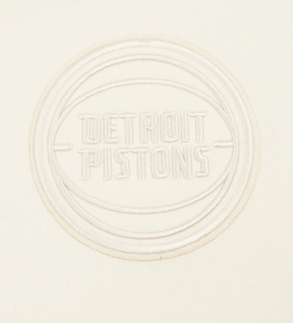 NBA DETROIT PISTONS NEUTRAL WOMEN'S CROPPED PO HOODIE (EGGSHELL)