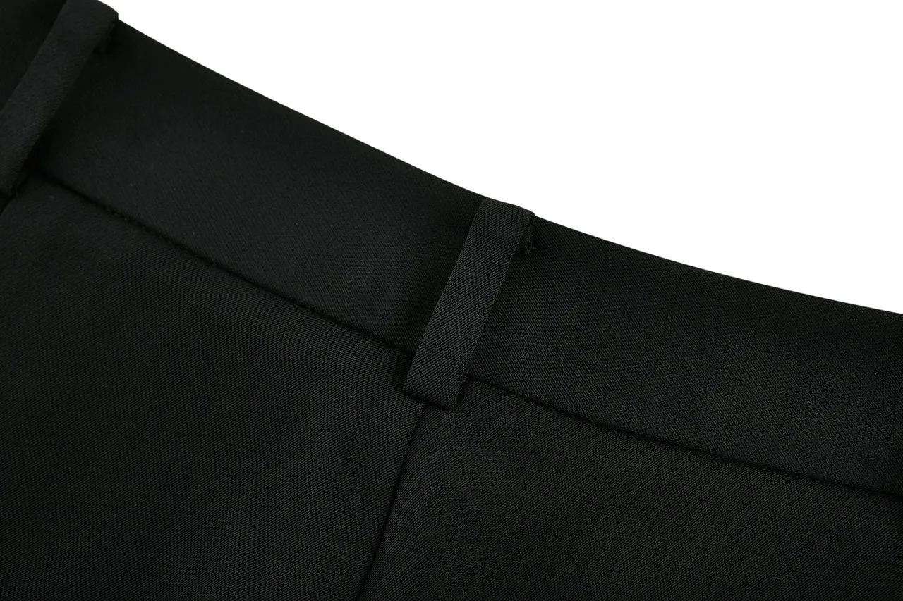 Tapered Dobby Twill Pants With Belt