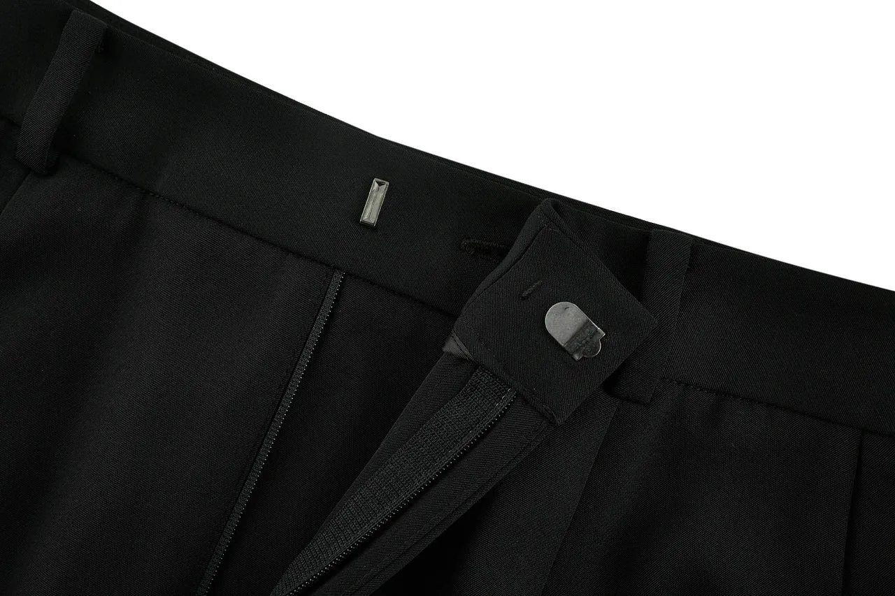 Tapered Dobby Twill Pants With Belt