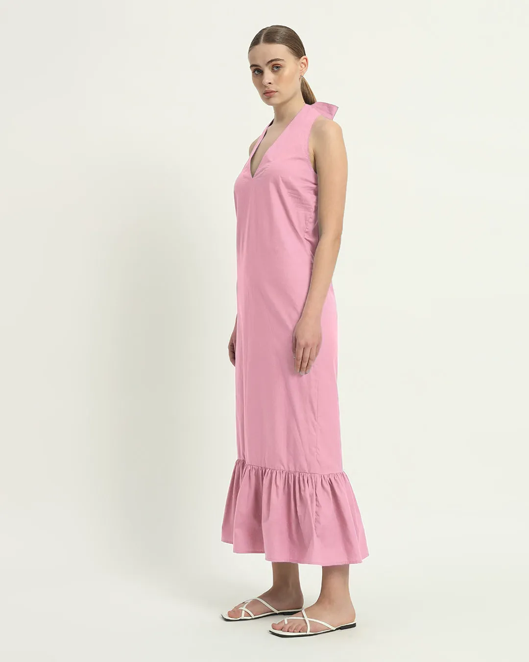 The Wellsville Fondant Pink Cotton Dress