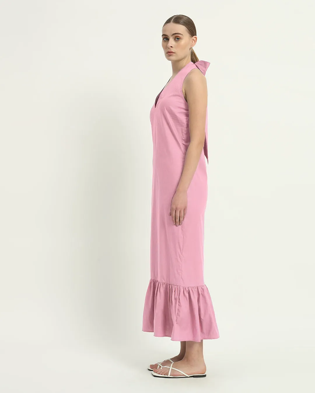 The Wellsville Fondant Pink Cotton Dress