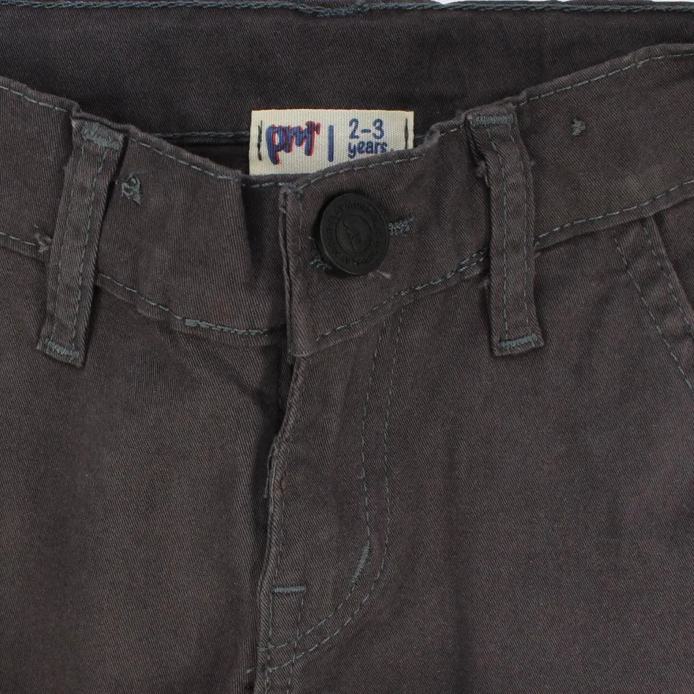 Unisex Charcoal Gabardine Cargo Pants