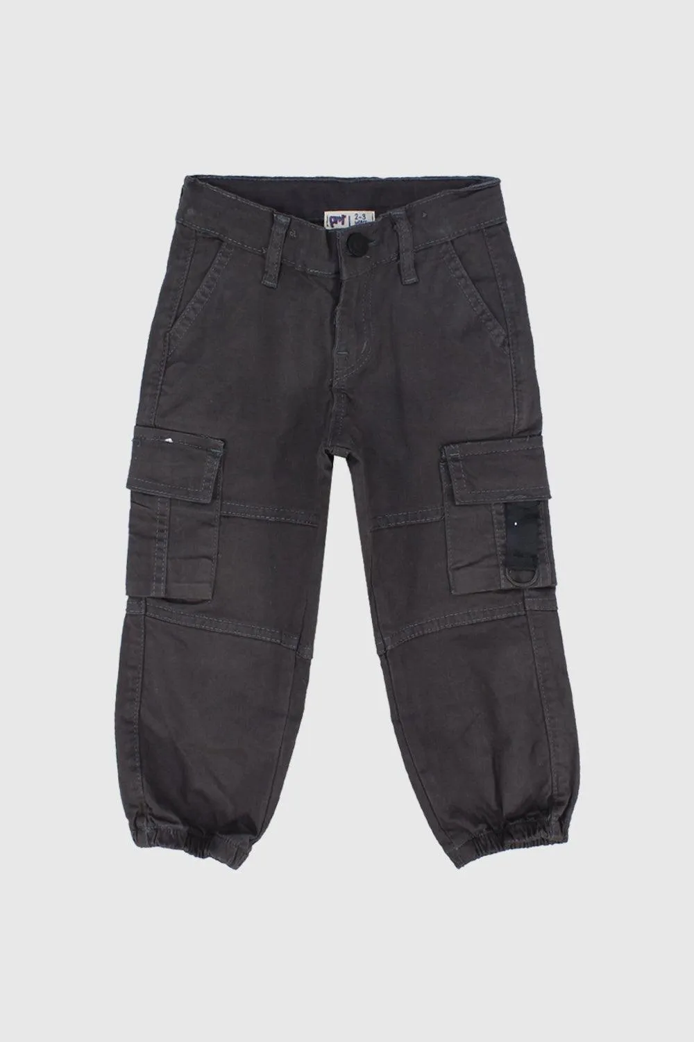 Unisex Charcoal Gabardine Cargo Pants