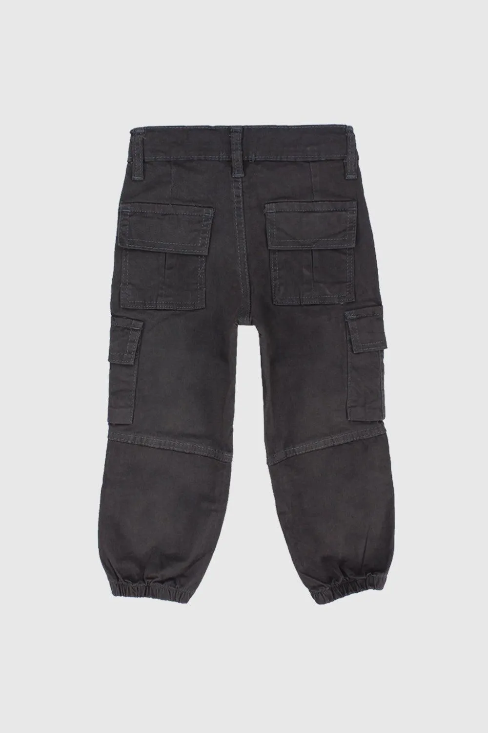 Unisex Charcoal Gabardine Cargo Pants