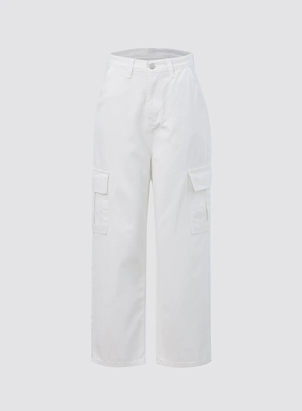 Wide Fit Cargo Cotton Pants IO312