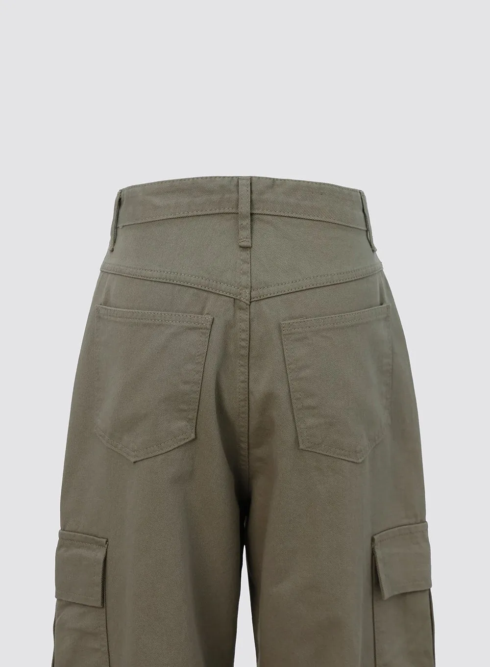 Wide Fit Cargo Cotton Pants IO312