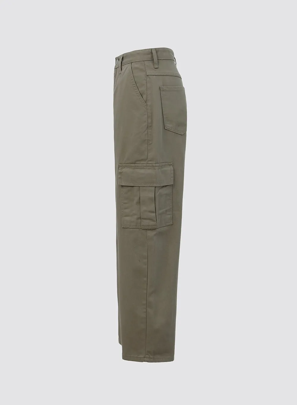 Wide Fit Cargo Cotton Pants IO312