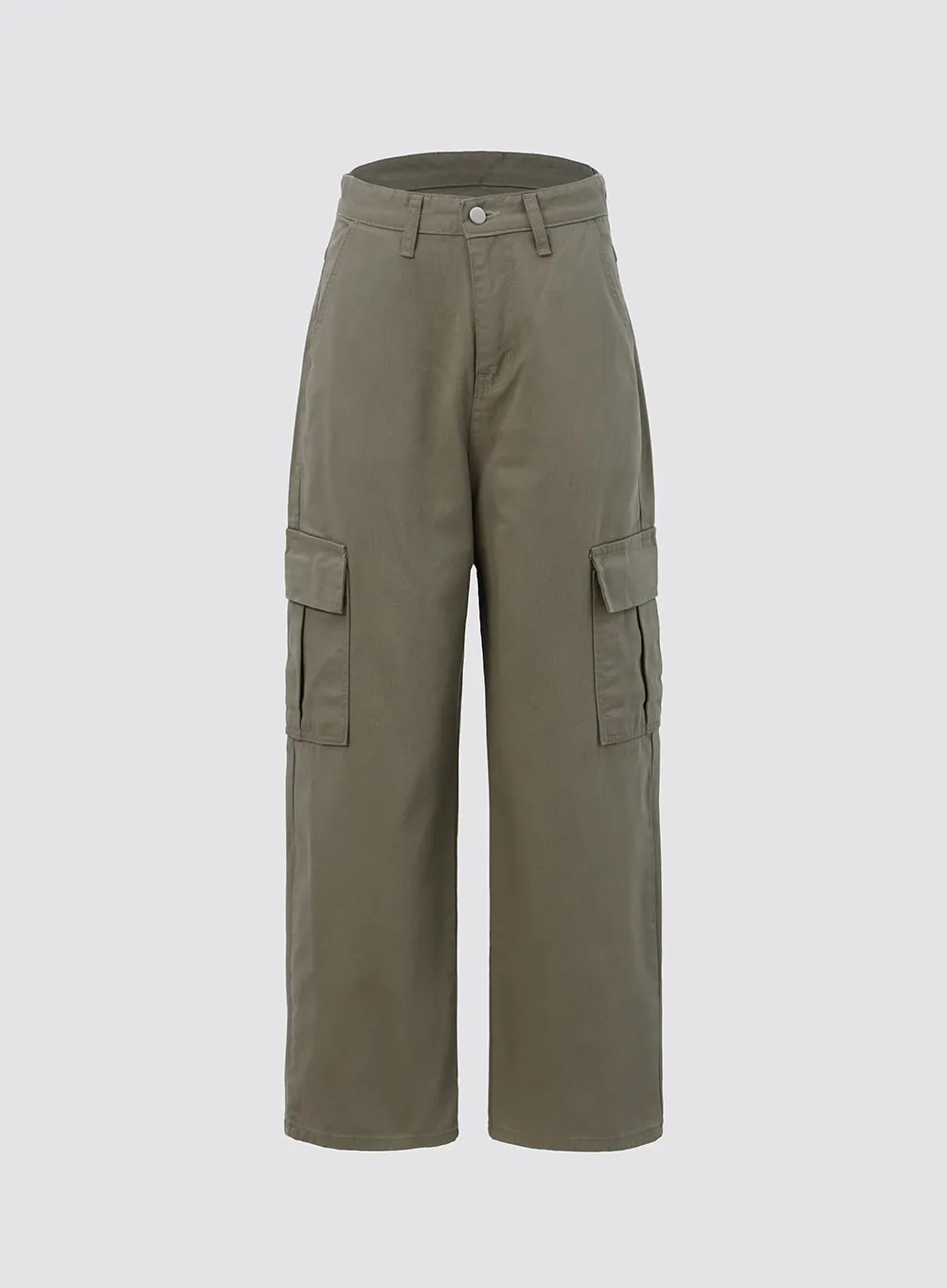Wide Fit Cargo Cotton Pants IO312