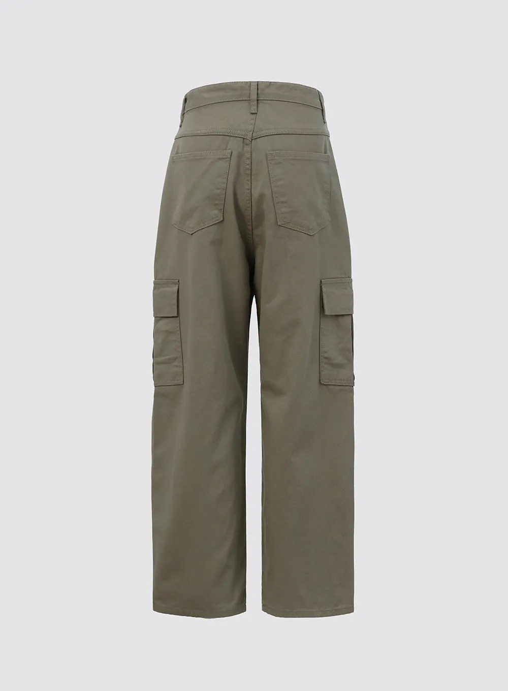 Wide Fit Cargo Cotton Pants IO312