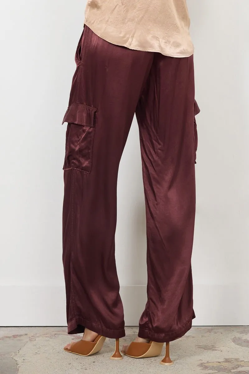 WIDE SILKY CARGO LONG PANT
