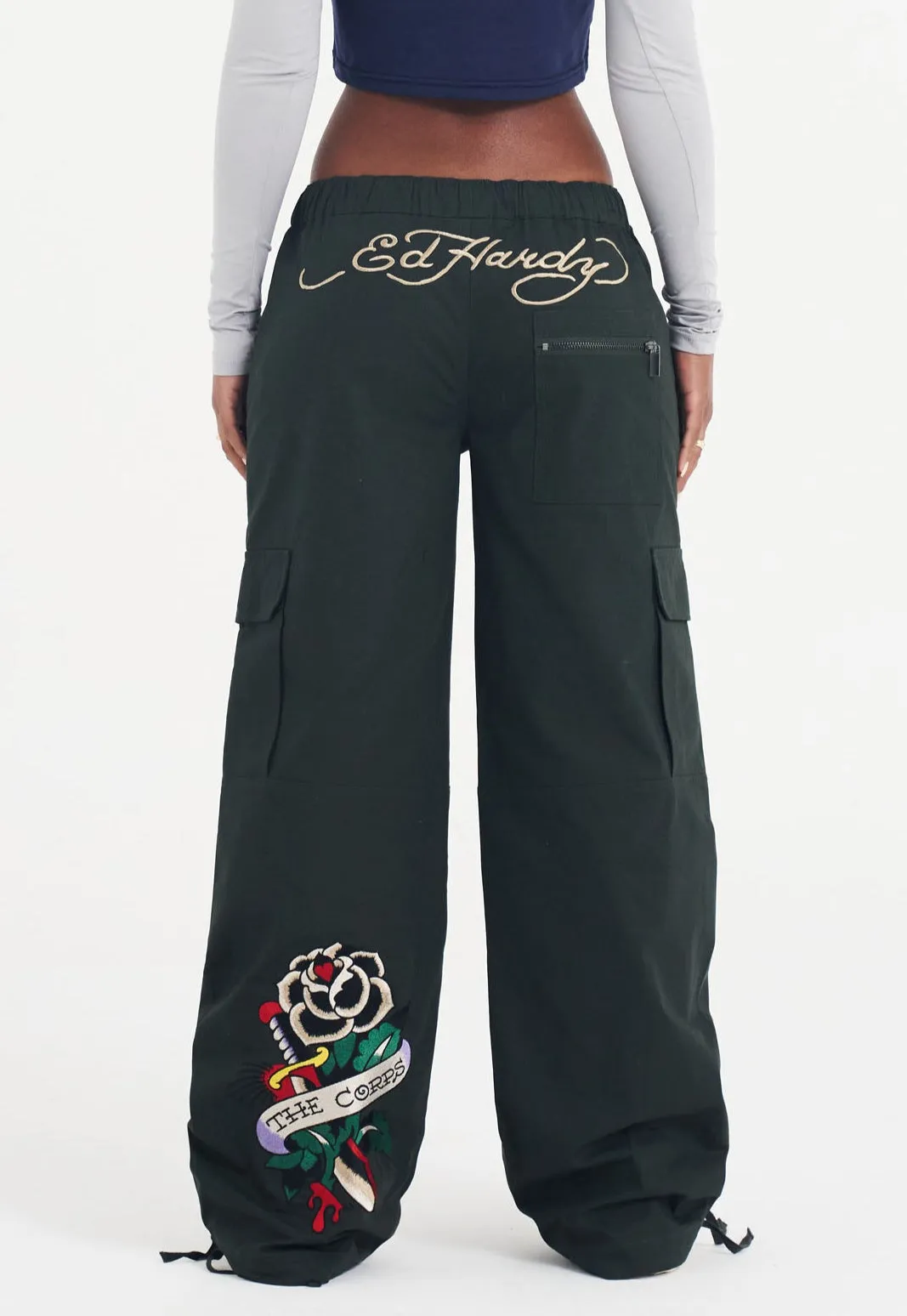 Womens The Corps Cargo Trousers Pants - Green